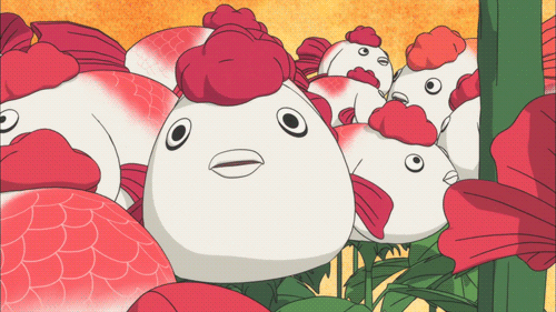 daintypersnicketydingo:  Goldfish flowers from the first episode of Hoozuki no Reitetsu.