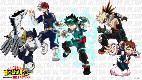 Hero and Villain character visuals for My Hero Academia season 6.Season 6 of My Hero Academia TV ani