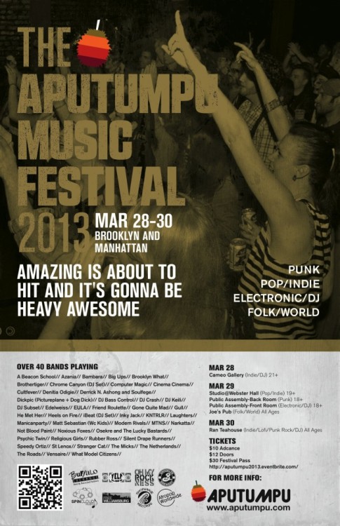 Brief break: Aputumpu 2013 is here and I will be helping to hold down the fort at The Studio at Webs