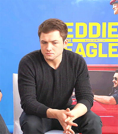 tarons:  The “Taron Egerton makes my knees weak” meme [6/∞]