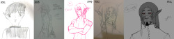 goddamndrawing:  So this here is my first OC. Ever. I first started drawing at age 9 and he was made that same year. He kept that goddamn turtle neck for the entirety of these past 14 years lmao 