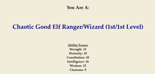 Whenever I take this d&amp;d test I always get a weird class combo - at least a ranger would hav