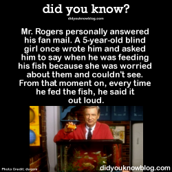 did-you-kno:  Mr. Rogers personally answered