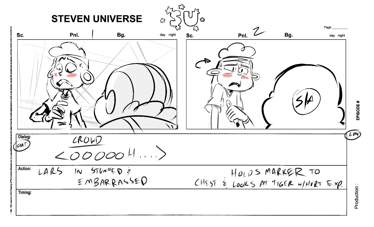 From Storyboard Artist Raven M. Molisee:  Lars’s traumatic Tiger Millionaire experience…