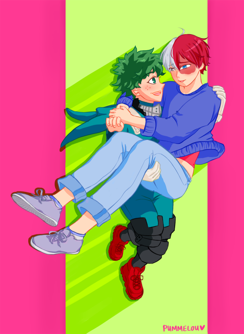 Todoroki: Thanks for saving me on my day off, Izuku. What would I do without you?Midoriya: Oh please