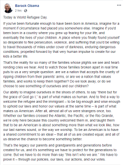 justinspoliticalcorner: Barack Obama is speaking these hard truths on this #WorldRefugeeDay about the family separation crisis. 