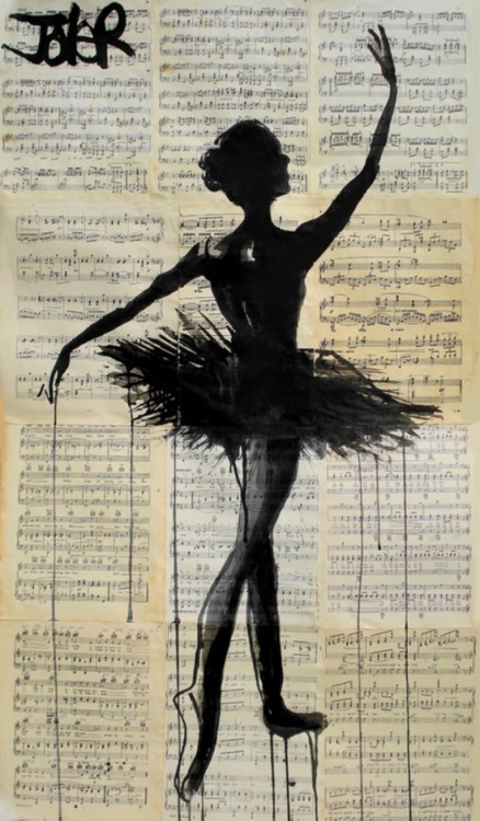 danceoftheday: bestof-society6:ART PRINTS BY LOUIJOVERART en-pointeodettethe black tutuara
