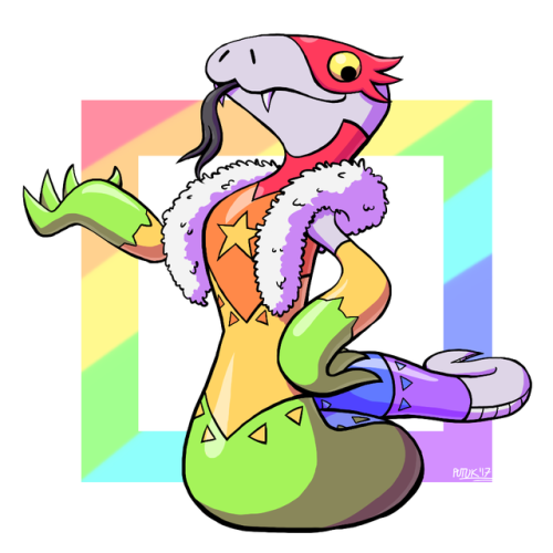 Commission for Kurio. They let me design one of their characters. She’s a black mamba and also a sup