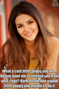 Anonymous:Can you do a victoria justice caption about doggy play?