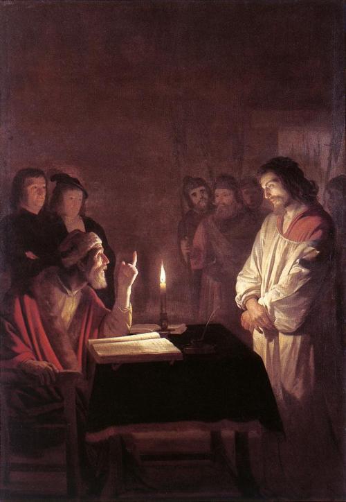 kutxx:  Gerrit van Honthorst Christ before the High Priest c. 1617, oil on canvas, National Gallery, London 
