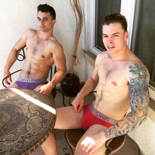 randyblueofficial:Zane Porter and Ezra Finn lounging about after a brutal pounding. #randyblue