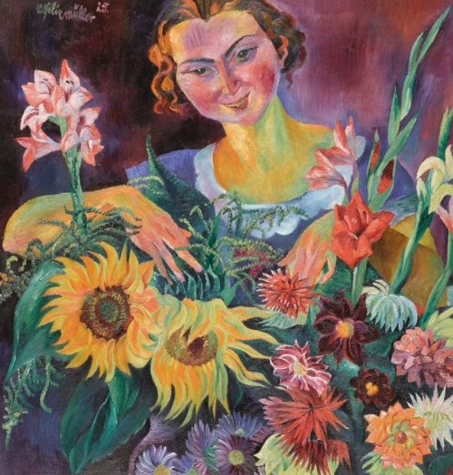 lostfunzones:Conrad Felixmuller Das Blumenmadchen (The Flowergirl), 1925 oil on canvas; 80.00 x 85.0