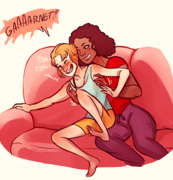 fairymascot:  hi please give me 500 years of pearl and garnet being adorable doofuses and goofing around while smiling and laughing. thank you 