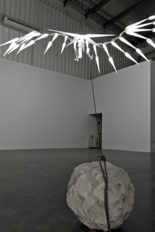 myampgoesto11: Adel Abidin: Al-warqaa (2013) Suspended light-based sculpture tightened to a customiz