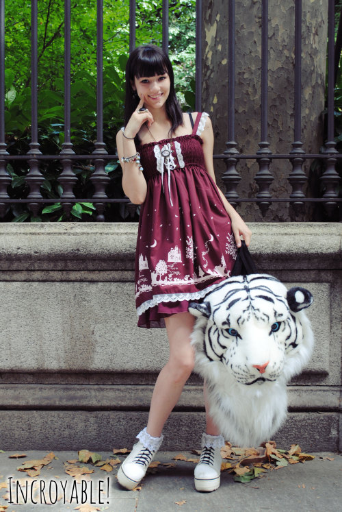 cestjusteincroyable:  Chantal Dress: offbrandShoes: offbrandAccessories: offbrandBackpack: hot topic