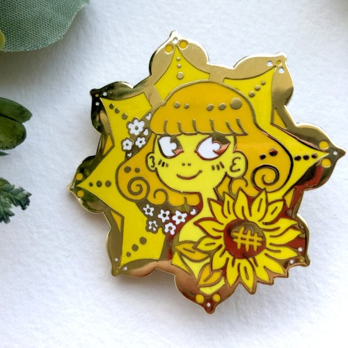 sosuperawesome: Citrus Girls / Sunflower &amp; Moonflower Pins Mory Rene Art on Etsy