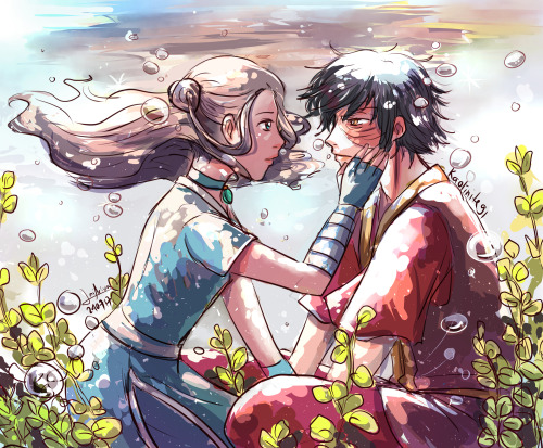 artkaolinite91: Zutara Week 2017: Day 2- Underwater “Let me heal you, Zuko..” —&nd