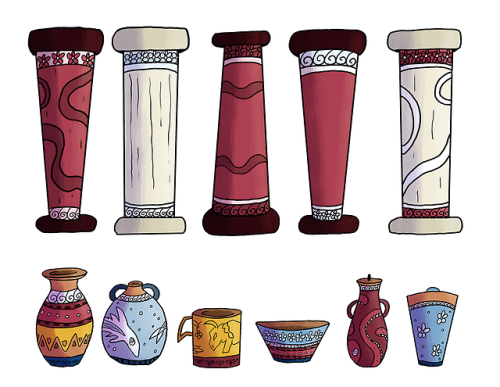 thelionheartedcomic:Some vases and pillars! :O