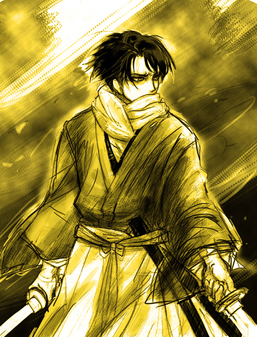 beautiful-illusion-wonder:  Levi & Himura Kenshin Humanity's Strongest meets Battousai  