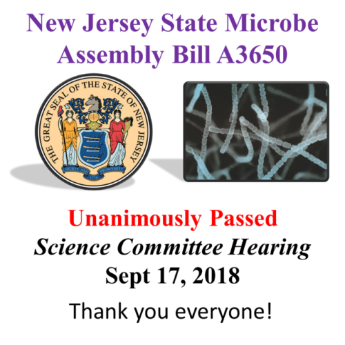 The NJ Microbe had another milestone when the Assembly Science, Innovation, and Technology all voted