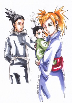 midorichan12:  Please let me see more of my Mama Temari. Pretty please!? *insert puppy and kitty eyes*Bonus: A sleepy Baby Shikadai and Papa Shikamaru doing cleaning chores on an apron &lt;&lt; my dream scene to be honest 
