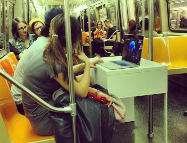 Someone watched a movie on the G Train (via Gothamist)