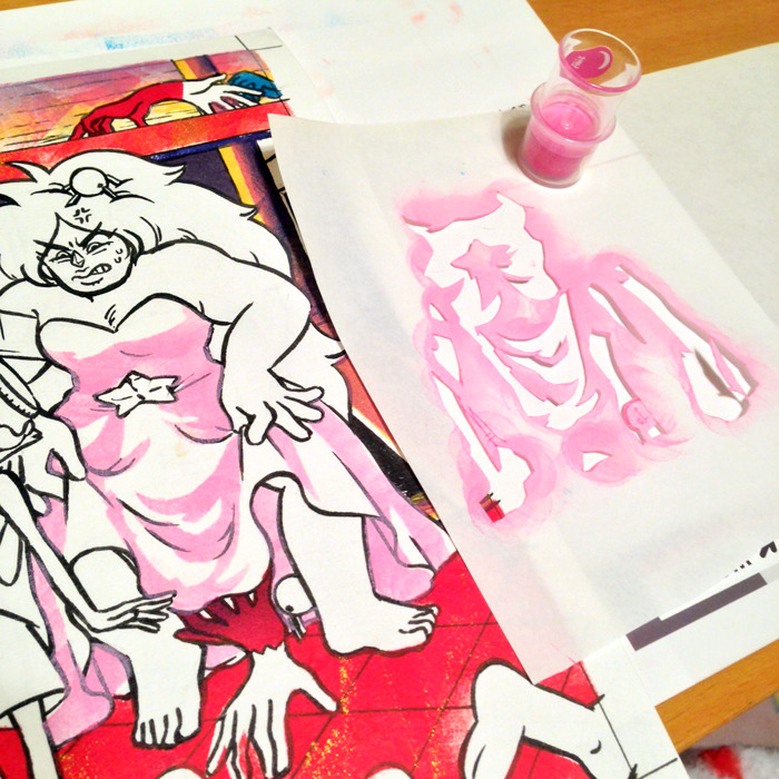 spanglesofstardust:  Just Listed! original Stencil Painting for Steven Booniverse