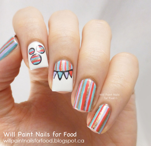 31 Day Challenge: Day Twelve, Stripes: Just For Fun More about this design, including the polishes u