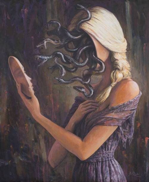 weirdletter:Facing Myself, by Adrian Borda, via DeviantArt.