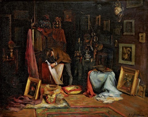 Arthur Navez (1881–1931)L'Amateur d'estampes , 1900