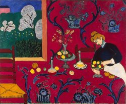 art2202:  Henri Matisse, Red Room, 1908–09. Oil on canvas, 5′ 11″ × 8′ 1″.