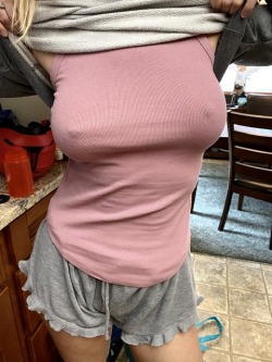 kinkyhubbykinkyson:  sexywife43some:  Good afternoon tumblrs. WIFEY IS EXCITED. Wanna see more? DM me and REBLOG REBLOG REBLOG.   I love when mom doesn’t wear a bra around the house with me right around her the whole time..   shes bound to know that