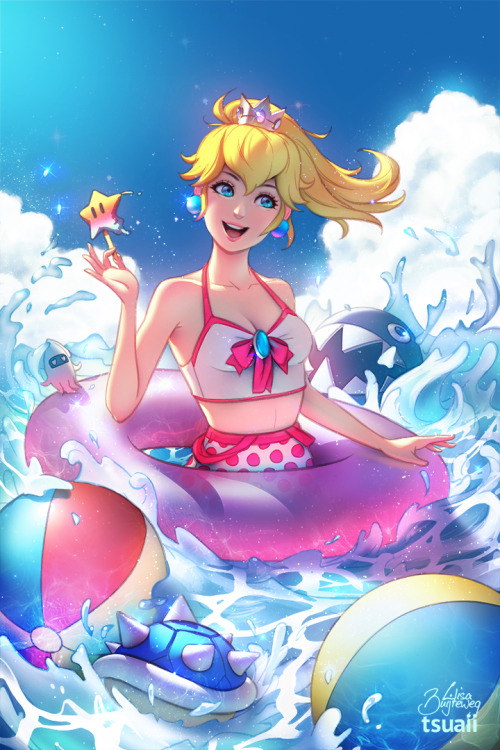 zolaida: Super sunny Princess Peach done with my handsome man @tsuaii​! twitter ✧ deviantart ✧ print