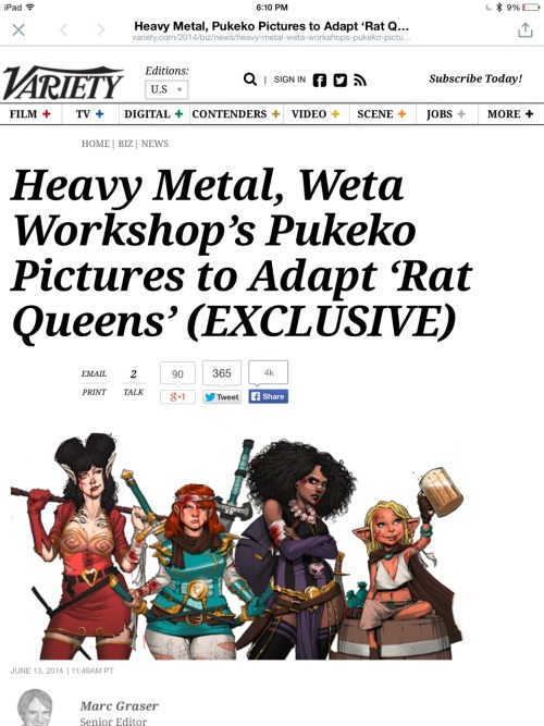 kurtiswiebe: This happened today. Rat Queens being turned into an animated series by Weta and Heavy 