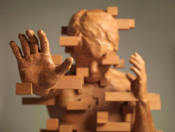 Nowheresheepdog:  Littlelimpstiff14U2: Pixelated Wood Sculptures Carved By Hsu Tung