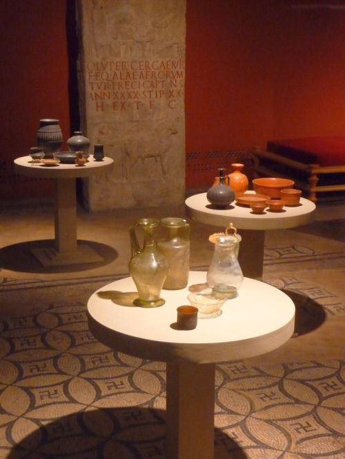 romegreeceart:Romano Germanic Museum, CologneA reconstructed dining room of a Roman villa. During th