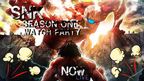 The time has come!We’re starting the first half of our season one marathon in half an hour (11AM EST) at this link!We’ll be posting in the “SnK Season One Watch Party” tag whenever we start an episode, so if Rabbit isn’t your thing, or the room