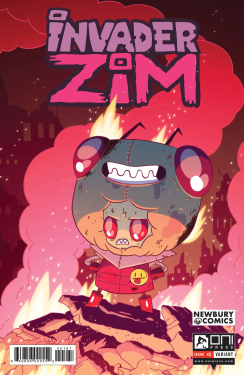 jhonenv:cunch:onipress:Announcing the Invader Zim #1 Newbury Comics variant by J.R. Goldberg! http:/