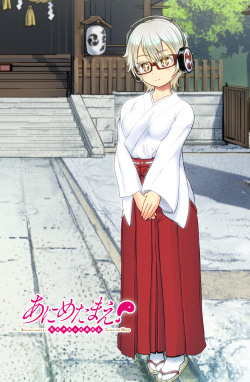 rebisdungeon:  Harara in Miko(shirine maiden) clothingMaybe you already know my original comic “Anime-Tamae!”(If not, please visit official site for translated episodes!http://animetamae.com/en/Here is a new color pic from “Anime-Tamae!”You already