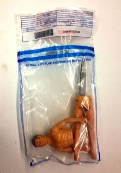 welcometothe1jungle:  Ken Doll Prison Shank, taken off a prisoner in a London Metropolitan Police station in 2013. 