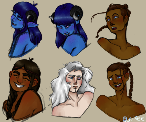 Expression  practice with the ladies of the Mighty Nein!!!! I’m so happy with how Yasha and Veth tur