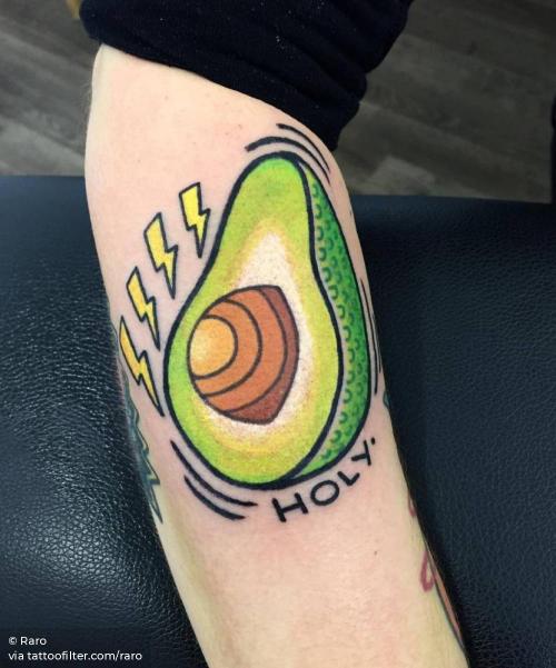 By Raro, done in Madrid. http://ttoo.co/p/35516 avocado;contemporary;facebook;food;forearm;fruit;medium size;nature;pop art;raro;twitter