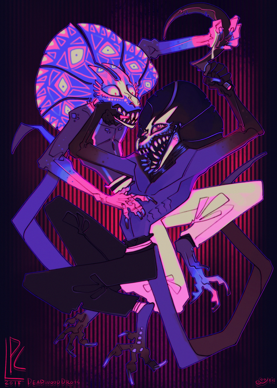 deadwooddross:BIG cookie commission for @saberinthenight of Rahona and Gracil, their