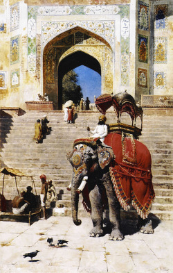 cavetocanvas:  Edwin Lord Weeks, Royal Elephant at the Gateway to the Jami Masjid, Mathura, c. 1895 