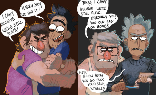 spinetrick:@sympathyforthegrunkle suggested some young/old stanchez - their love only becomes strong