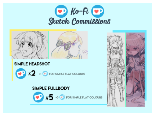 rokettopencil: HEY I’M BACK AGAIN WITH NEW NEW COMMISSION INFO!-I’ve added a new format with Ko-Fi t