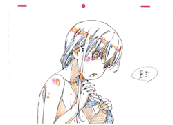 artbooksnat:  Animated key frame production sketches of Index in the bath tub from the Toaru Majutsu no Index: Endymion no Kiseki movie.  