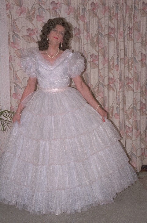 This beautiful bridal crossdresser is Lorraine.