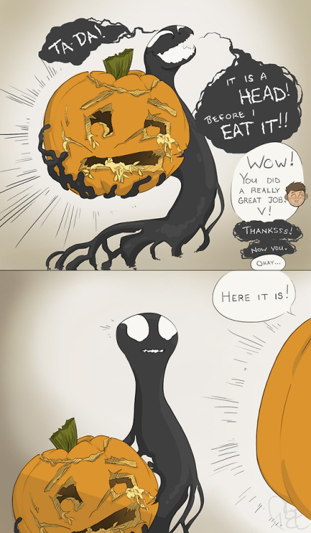 miles-east: tbh i think venom would love halloween♥ inspired by this pumpkin;; x ((tumblr hates ar