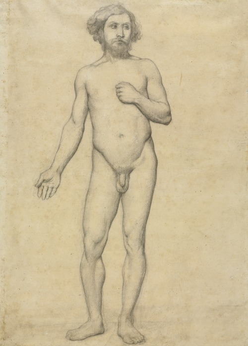 blastedheath:Edgar Degas (French, 1834-1917), Homme debout [Man standing]. Pencil on paper, 62.9 x 4